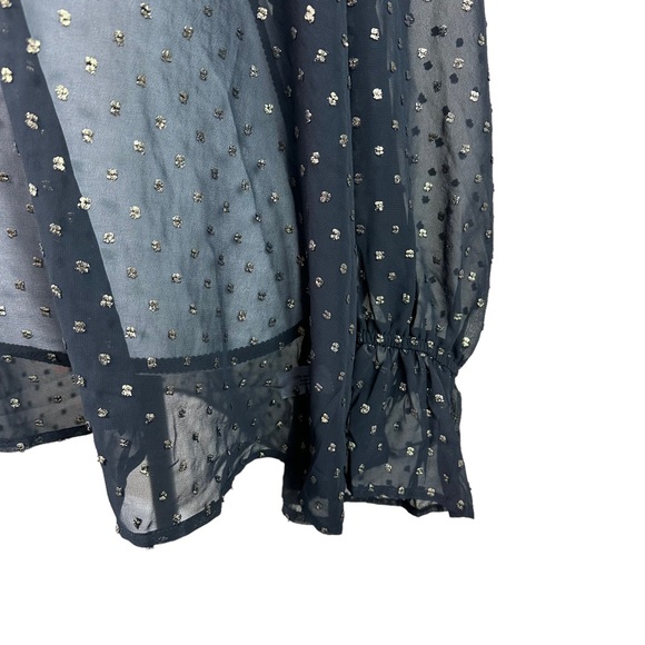 Lane Bryant Black Sheer Polka Dot Blouse - Picture 9 of 9